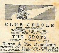 Spots at club creole